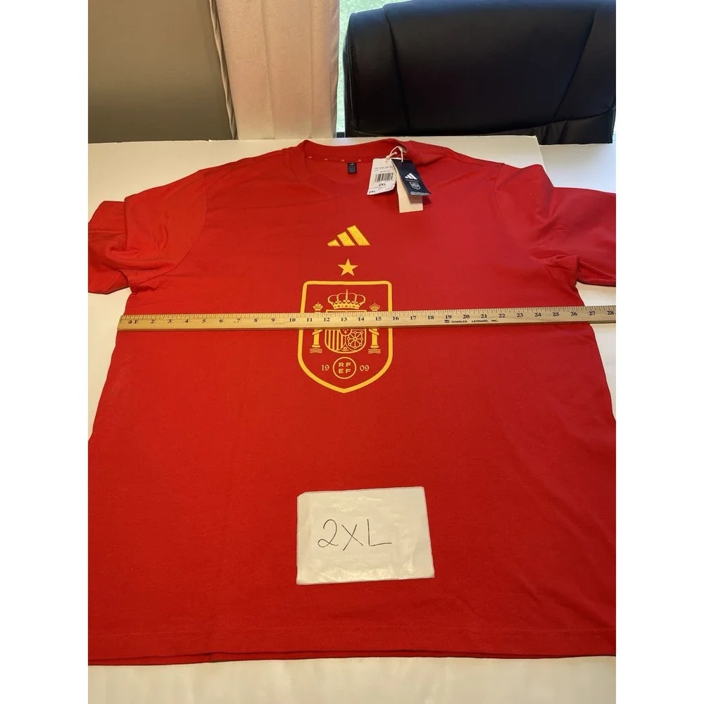 Adidas Spain Soccer DNA Graphic T-shirt Men's Size 2XL Red New